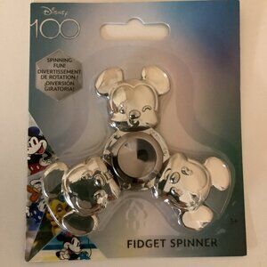 Disney 100 Mickey Mouse Silver Fidget Spinner New In Package